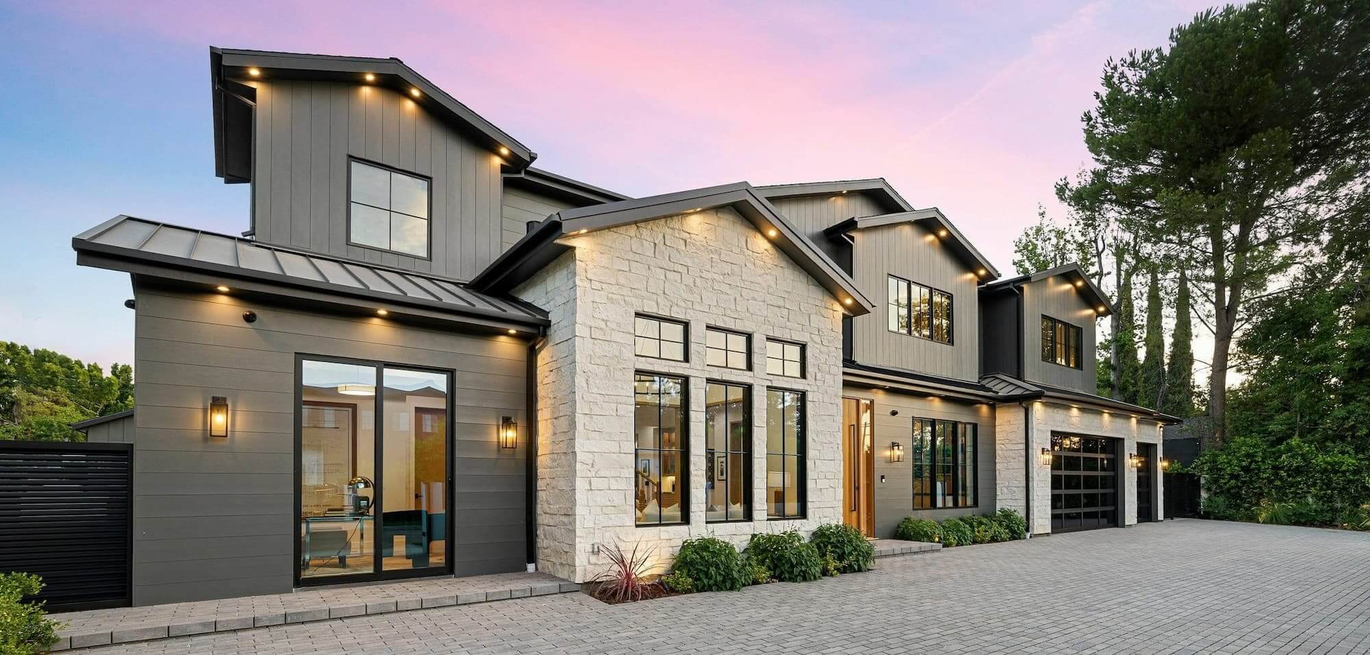 Luxury home at dusk in the Greater Charlotte market