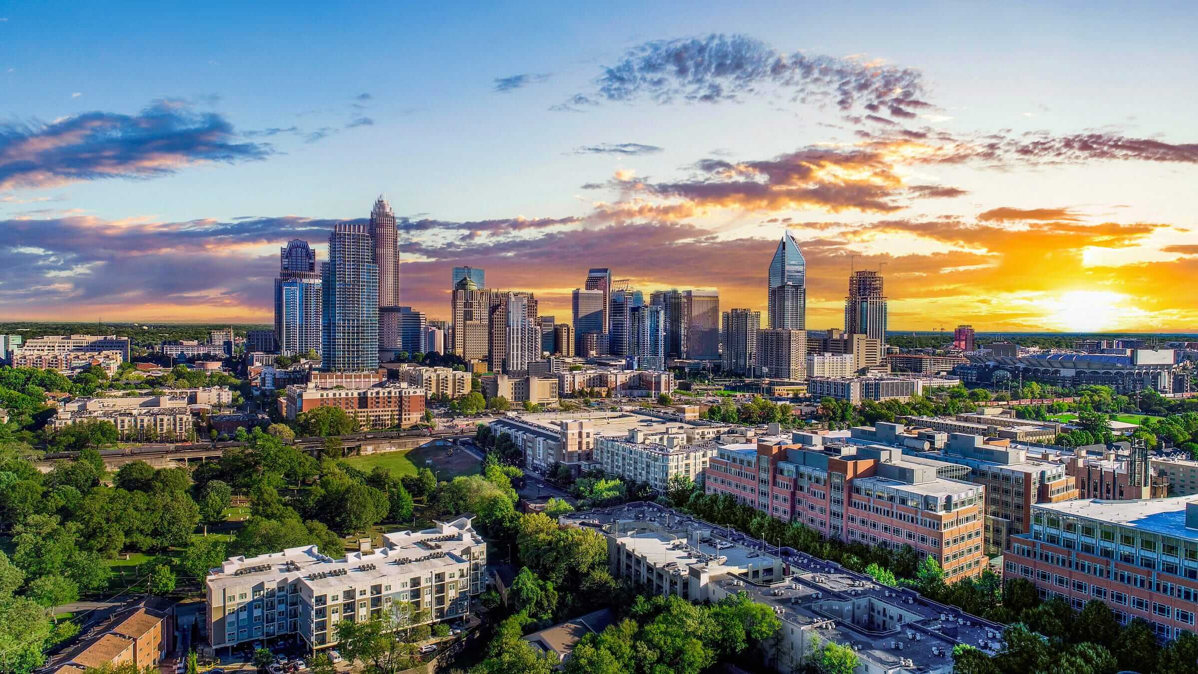 Luxury home at dusk in the Greater Charlotte market